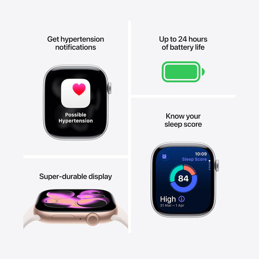 Apple Watch Series 11 GPS + Cellular 42mm Smartwatch with Natural Titanium Case with Natural Milanese Loop. Sleep Score, Fitness Tracker, Health Monitoring, Always-On Display, Water Resistant - Middle East Version