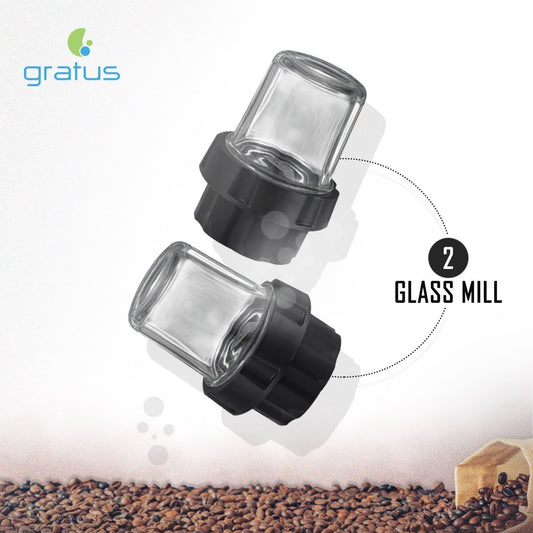 Gratus Glass Blender with Thermo-Resist 1.5 Ltr Glass jug + 2 Glass Mill jars, Model- GBG5503FC