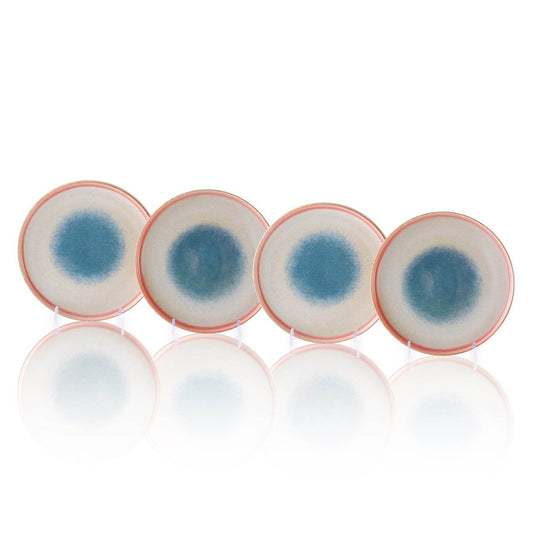 VAV GET 4-Piece Diet Safe Deep Stoneware Feature Dinnerware Plates Set. Service for 4 includes: 4-pieces 21cm / 8.5inch Dinner Plates.