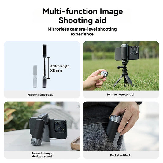 Multi-functional Shooting Image Aid Handle – Single-hand Zoom & Camera Shooting Grip (Black)