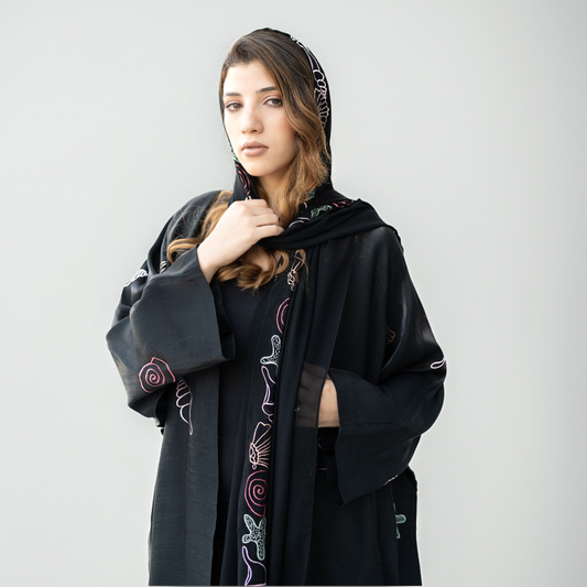 black abaya in dubai, stylish abaya, trendy abaya, buy abayas online