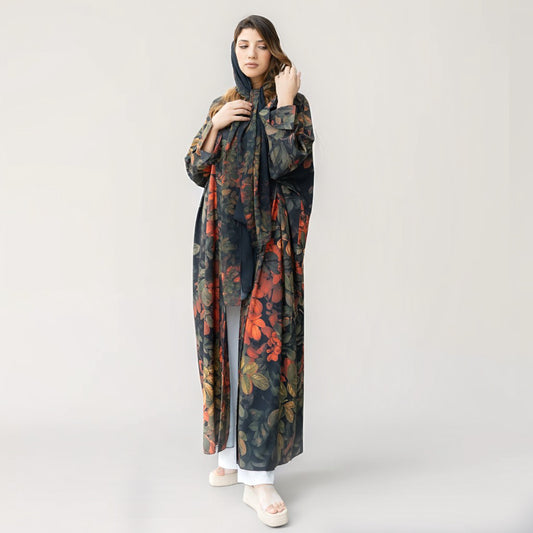 abayas for women, fancy abayas, crepe abaya, printed abayas in uae, modern abaya, floral design abaya in uae, abaya online