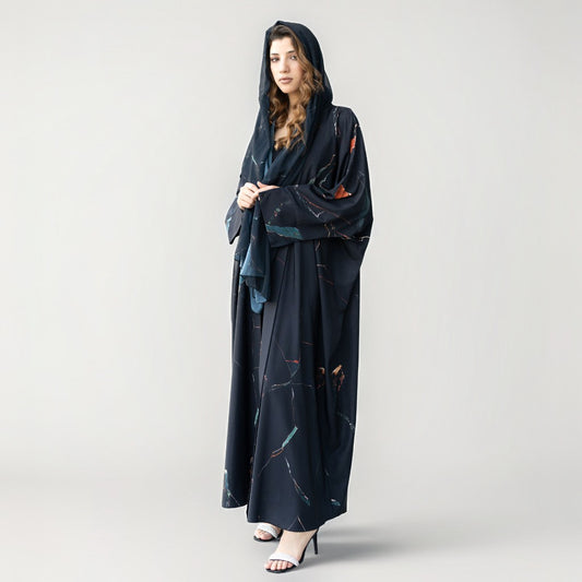 fancy abayas in uae, crepe abaya, velvet abaya, printed abaya in uae, modern abaya