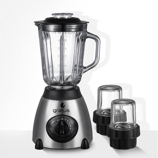 GRATUS-BLENDER with 3 glass jar, 1.5 ltr-GBG5503FC