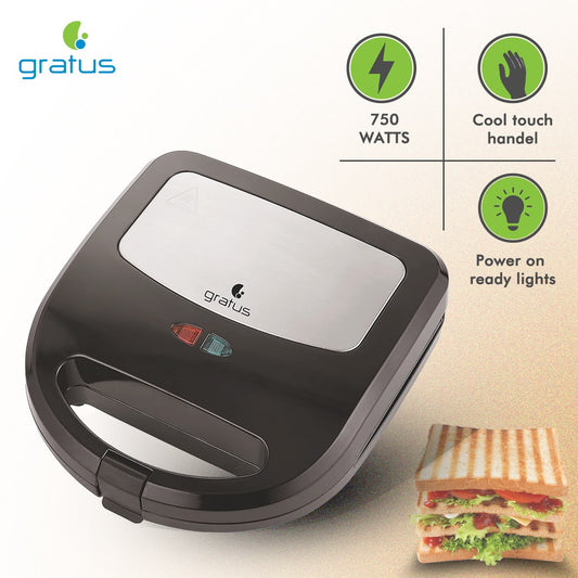 Gratus 3 in 1  750W Sandwich maker (Sandwich, Grill, and Waffle Maker) with 2 years warranty.