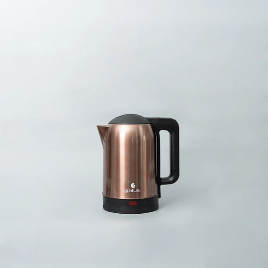 Gratus Electric Copper coated Stainless-Steel Kettle 2L, 360-degree Cordless Power Base.