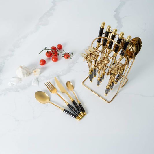 VAV GET 24-PIECE FLATWARE CUTLERY SET FOR 6 PEOPLE.