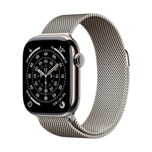 Apple Watch Series 11 GPS + Cellular 42mm Smartwatch with Natural Titanium Case with Natural Milanese Loop. Sleep Score, Fitness Tracker, Health Monitoring, Always-On Display, Water Resistant - Middle East Version