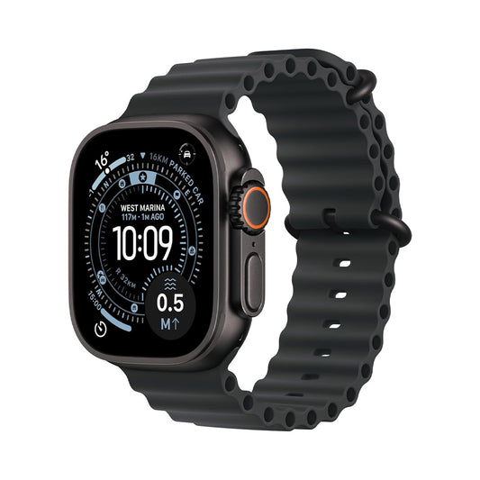 Apple Watch Ultra 3 GPS + Cellular 49mm Premium Running and Multisport Smartwatch with Rugged Black Titanium Case with Black Ocean Band. Advanced Health and Fitness Tracking