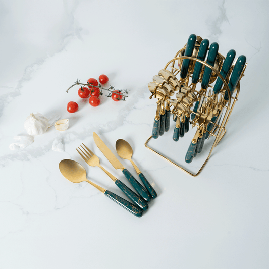 VAV GET 24-PIECE FLATWARE CUTLERY SET FOR 6 PEOPLE.