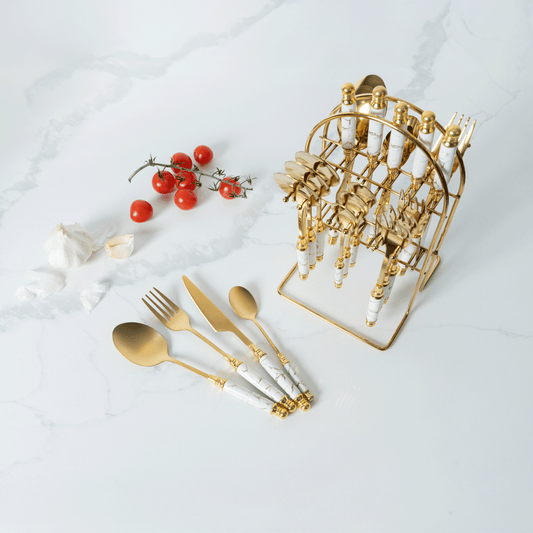 VAV GET 24-PIECE FLATWARE CUTLERY SET FOR 6 PEOPLE.