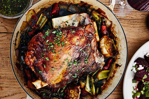Braised Goat Shoulder with Root Vegetables