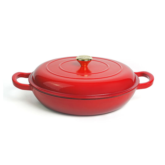 VAV GET  Enameled Cast Iron Dutch Oven Shallow Casserole 12-inch
