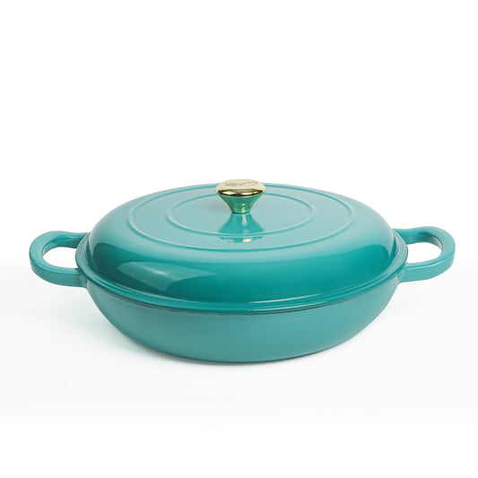 VAV GET  Enameled Cast Iron Dutch Oven Shallow Casserole 12-inch