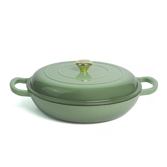 VAV GET  Enameled Cast Iron Dutch Oven Shallow Casserole 12-inch