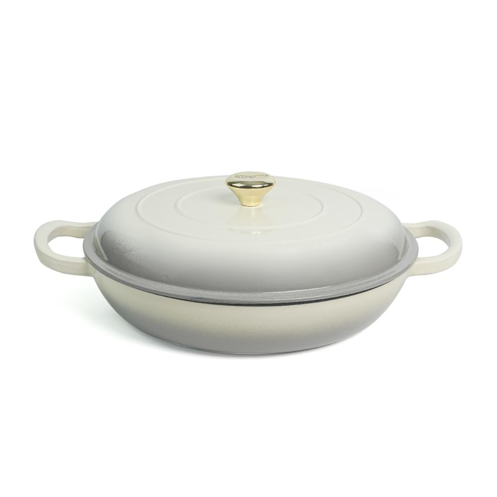 VAV GET  Enameled Cast Iron Dutch Oven Shallow Casserole 12-inch