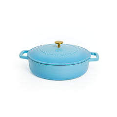 VAV GET Enameled Cast Iron Dutch Oven Braiser. 28cm, 3.79L, Ocean Blue, Induction & All Hob Compatible, Oven & Grill Safe