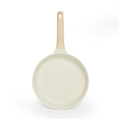 VAV GET Healthy & Safe 26 CM Ceramic Non-Stick Frying Pan – Lattice Series, Cream White, Induction Compatible