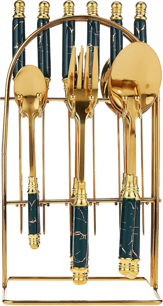 VAV GET 24-PIECE FLATWARE CUTLERY SET FOR 6 PEOPLE.