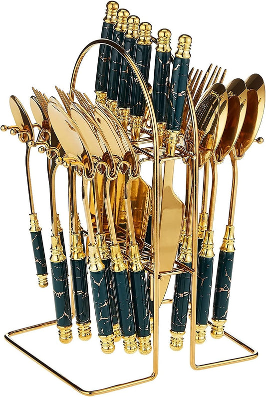 VAV GET 24-PIECE FLATWARE CUTLERY SET FOR 6 PEOPLE.