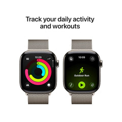 Apple Watch Series 11 GPS + Cellular 42mm Smartwatch with Natural Titanium Case with Natural Milanese Loop. Sleep Score, Fitness Tracker, Health Monitoring, Always-On Display, Water Resistant - Middle East Version