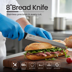 VAV GET Premium 18-Piece Black Stainless Steel Knife Set, Non-Slip Comfort Handles, Sharpened Chef Knives, Fruits & Vegetable Peeler Included, Ideal for Home & Professional Kitchen