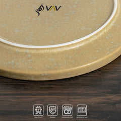 VAV GET 4-Piece Diet Safe Deep Stoneware Feature Dinnerware Plates Set. Service for 4 includes: 4-pieces 21cm / 8.5inch Dinner Plates.