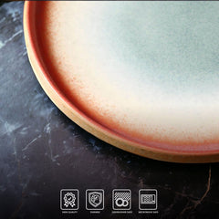 VAV GET 4-Piece Diet Safe Deep Stoneware Feature Dinnerware Plates Set. Service for 4 includes: 4-pieces 21cm / 8.5inch Dinner Plates.