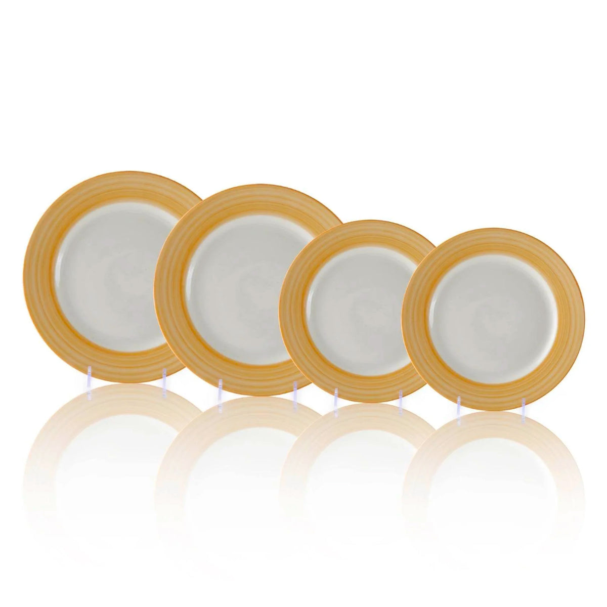 VAV GET 4-Piece Gradual Change Pattern Dinnerware Plates Set. Service for 2 includes: 2-pieces 27cm / 10.55inch Dinner Plates, 2-pieces 23cm / 9inch Appetizer Plates.