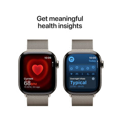 Apple Watch Series 11 GPS + Cellular 42mm Smartwatch with Natural Titanium Case with Natural Milanese Loop. Sleep Score, Fitness Tracker, Health Monitoring, Always-On Display, Water Resistant - Middle East Version