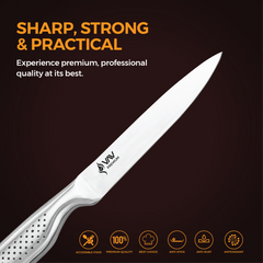 VAV GET PREMIUM 5-inch Utility Knife. Comfortable and Pleasing Handle and Professional Stainless Steel with Long-Lasting Sharpness.