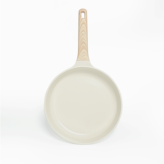 VAV GET 26 CM Ceramic Non-Stick Frying Pan – Lattice Series, Cream White, Induction Compatible