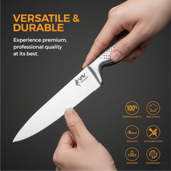 VAV GET Premium 8-inch Chef's Knife. Comfortable and Pleasing Handle and Professional Stainless Steel with Long-Lasting Sharpness.