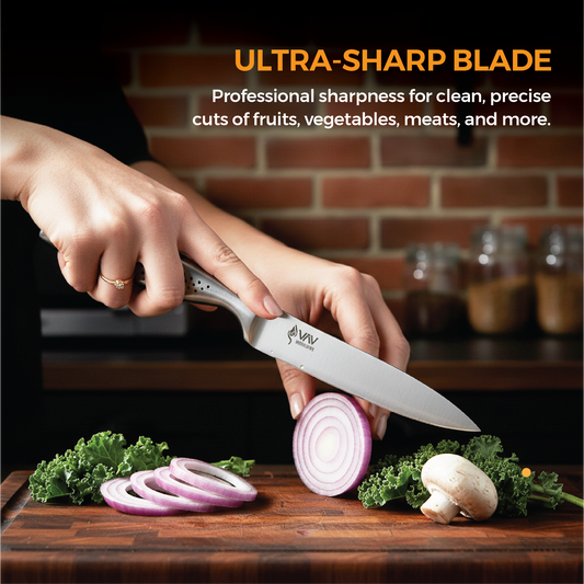 VAV GET PREMIUM 5-inch Utility Knife. Comfortable and Pleasing Handle and Professional Stainless Steel with Long-Lasting Sharpness.