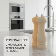 VAV GET Healthy and Safe Non-Stick Enameled Cast Iron 7-Piece Dutch Oven Cookware Set with Gloves and 2-Piece Mills. Includes: 24cm Dutch Oven Fry Pan, 18cm, 21cm, and 24cm Dutch Ovens with Lids, Gloves, and 2-Piece Mills.