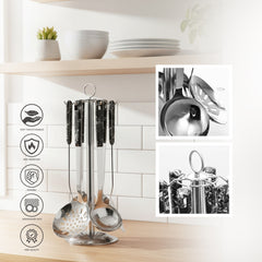 VAV GET 7 pcs Kitchen Utensils Set, Stainless Steel with ABS Handle.