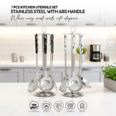 VAV GET 7 pcs Kitchen Utensils Set, Stainless Steel with ABS Handle.