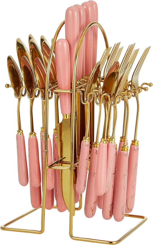 VAV GET 24-PIECE FLATWARE CUTLERY SET FOR 6 PEOPLE.