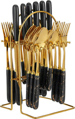 VAV GET 24-PIECE FLATWARE CUTLERY SET FOR 6 PEOPLE.