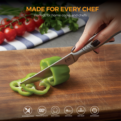 VAV GET Premium 6-Piece Steak Knives Set. Set includes: 6-Pieces of 4.5-inch Steak Knives. Comfortable and Pleasing Handle and Professional Serrated Stainless Steel with Long-Lasting Sharpness.