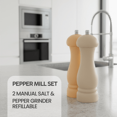 VAV GET Healthy and Safe Non-Stick Enameled Cast Iron 7-Piece Dutch Oven Cookware Set with Gloves and 2-Piece Mills. Includes: 24cm Dutch Oven Fry Pan, 18cm, 21cm, and 24cm Dutch Ovens with Lids, Gloves, and 2-Piece Mills.