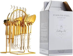 VAV GET 24-PIECE FLATWARE CUTLERY SET FOR 6 PEOPLE.