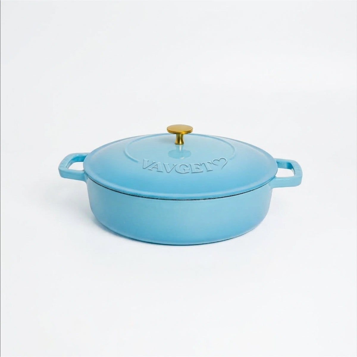 VAV GET Enameled Cast Iron Dutch Oven Braiser. 28cm, 3.79L, Ocean Blue, Induction & All Hob Compatible, Oven & Grill Safe