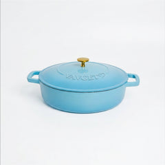 VAV GET Enameled Cast Iron Dutch Oven Braiser. 28cm, 3.79L, Ocean Blue, Induction & All Hob Compatible, Oven & Grill Safe