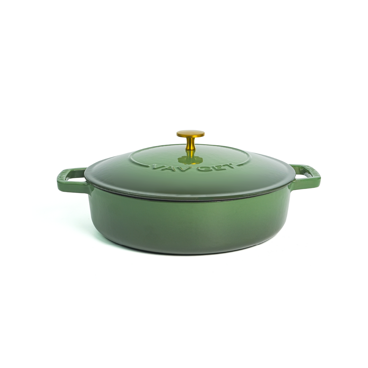 VAV GET Enameled Cast Iron Dutch Oven Braiser. 28cm, 3.79L, Olive Green, Induction & All Hob Compatible, Oven & Grill Safe