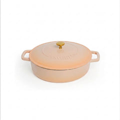 VAV GET Enameled Cast Iron Dutch Oven Braiser. 28cm, 3.79L, Peach, Induction & All Hob Compatible, Oven & Grill Safe