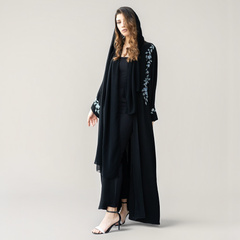 embroidered abaya, abayas for women, crepe abaya in uae, abayas for women, fancy abayas, crepe abaya