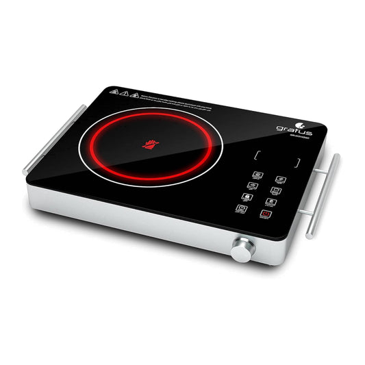 Gratus 2200 Watts Infrared Cooker with Sensor Touch & Knob Controller, Digital Display, 1 year warranty (Suits all type of vessels).