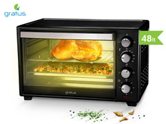 Gratus 48L, 2000W Electric Oven Toaster Grill with Rotisserie function, Timer, Temperature control, 1 Year Full Warranty - GOTG48TT