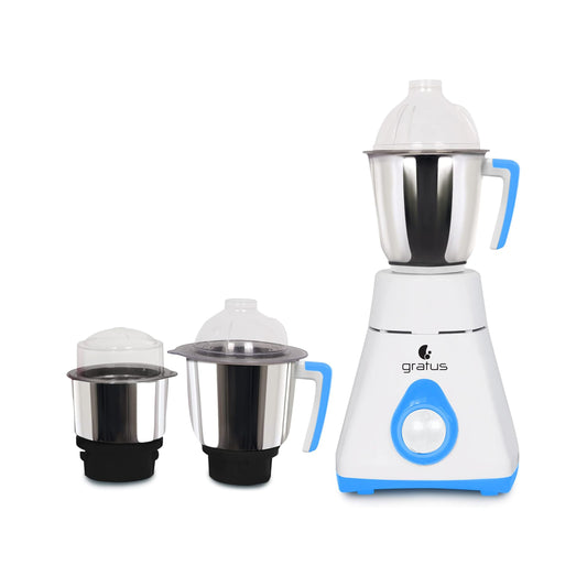 Gratus 800Watts Mixer Grinder with 3 Strong Steel Jars, Powerful Copper Motor, Overload Protection, 2 years warranty 8003TI (800 Watts - 3 Jar)